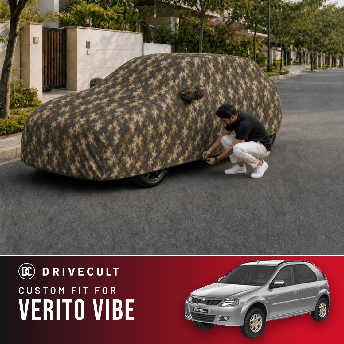 Mahindra Verito Vibe DriveCult Phantom custom-fit waterproof car body cover