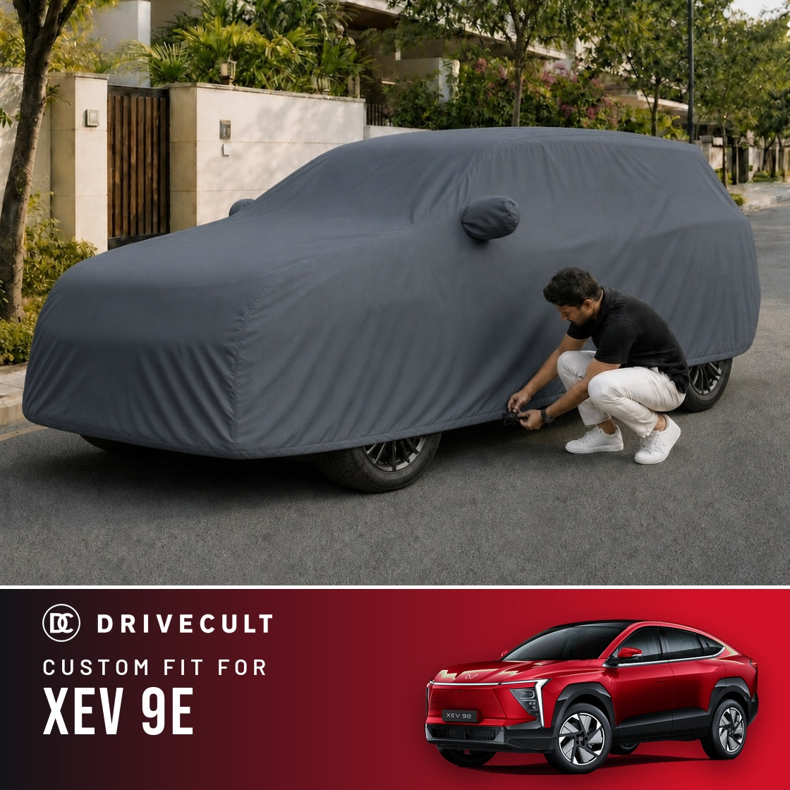 Mahindra XEV 9E DriveCult Titan custom-fit waterproof car body cover