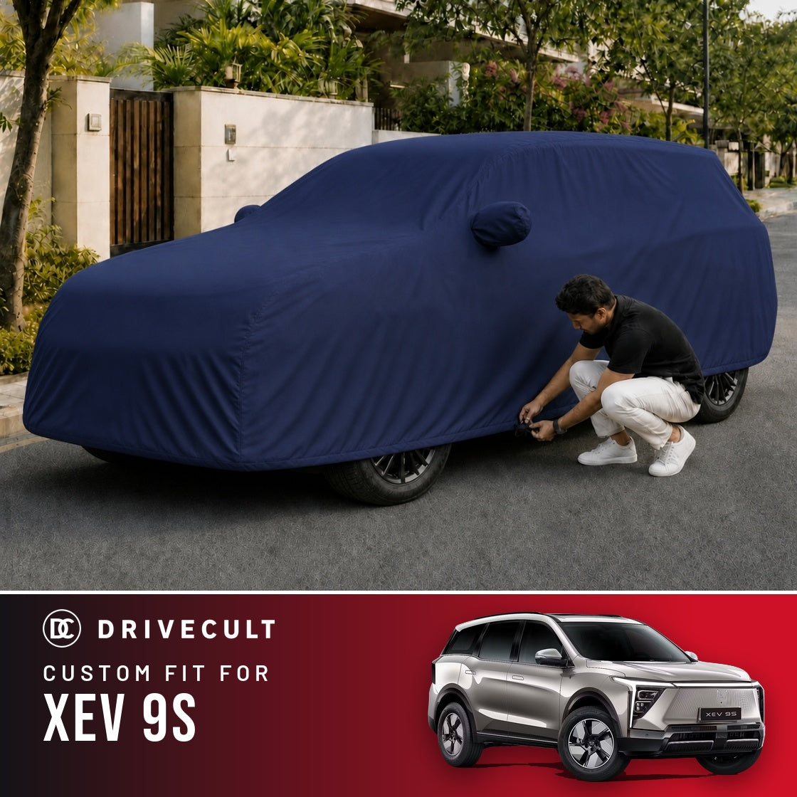 Mahindra XEV 9S DriveCult Storm custom-fit waterproof car body cover