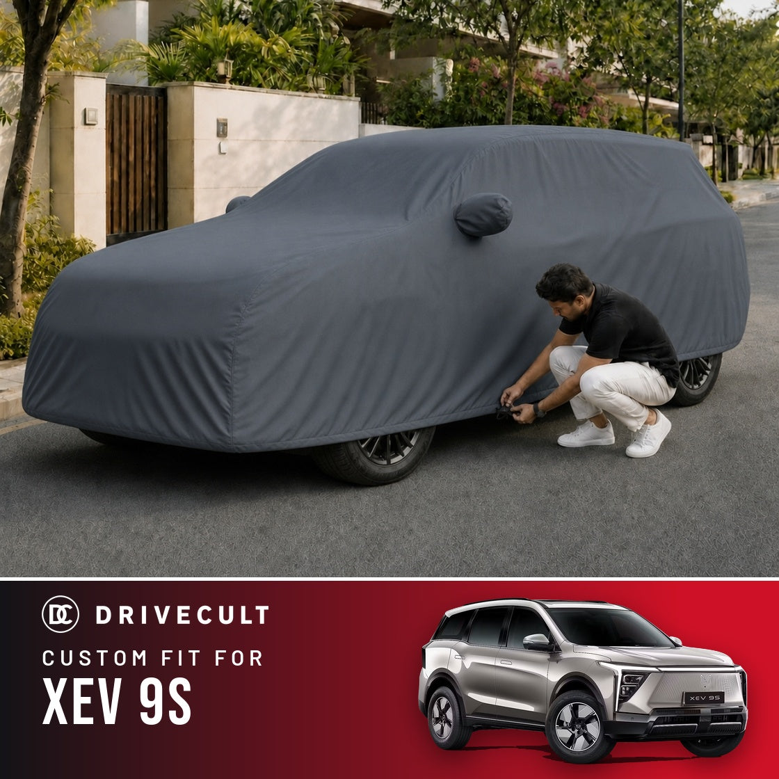 Mahindra XEV 9S DriveCult Titan custom-fit waterproof car body cover