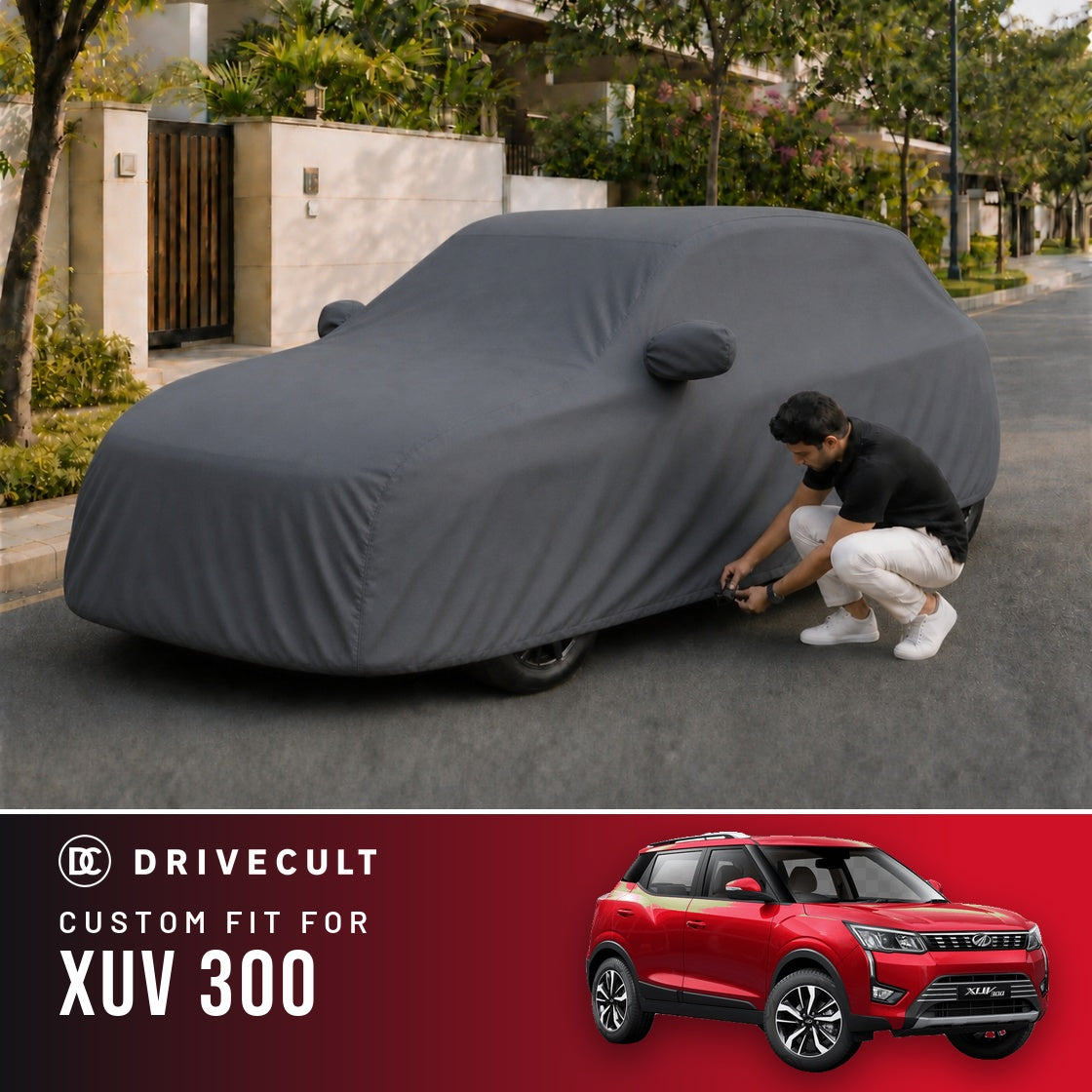 Mahindra XUV 300 DriveCult Titan custom-fit waterproof car body cover