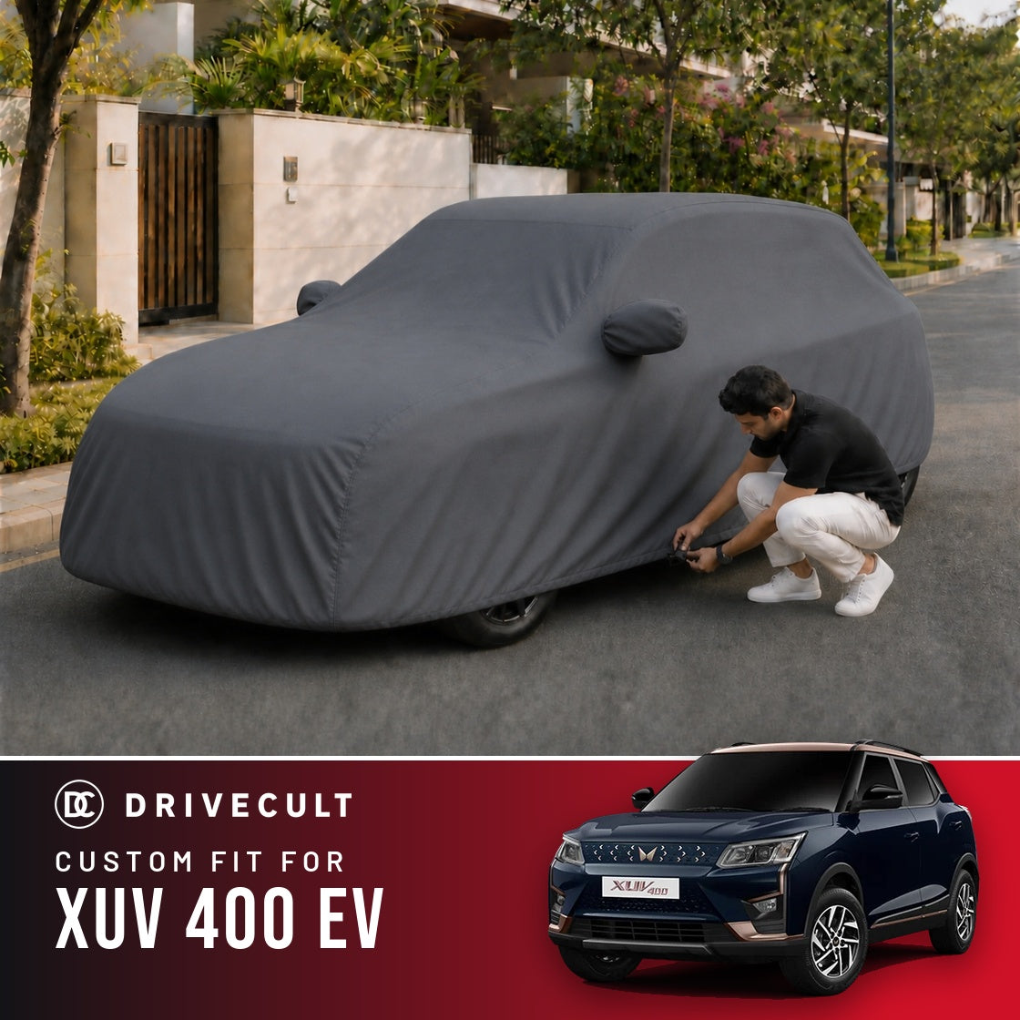 Mahindra XUV 400 EV DriveCult Titan custom-fit waterproof car body cover