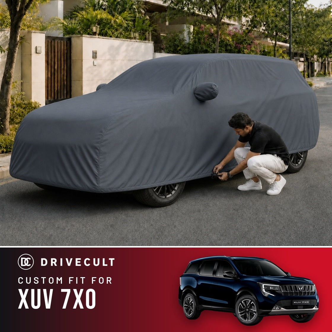 Mahindra XUV 7XO DriveCult Titan custom-fit waterproof car body cover