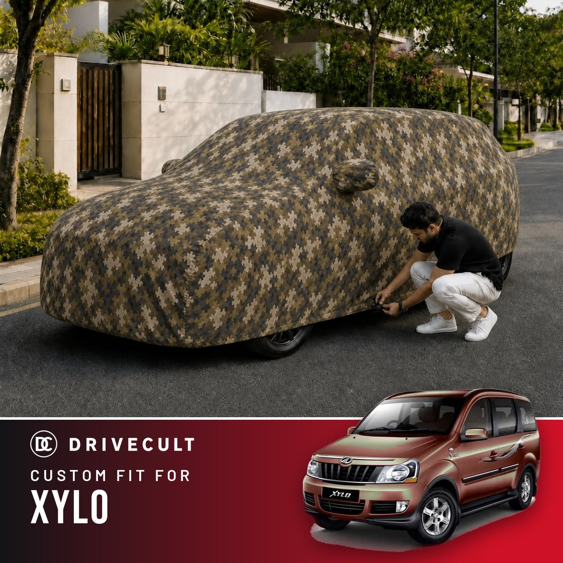 Mahindra Xylo DriveCult Phantom custom-fit waterproof car body cover