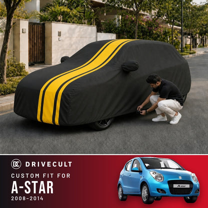 Maruti Suzuki A-Star 2008-2014 DriveCult Blaze custom-fit waterproof car body cover