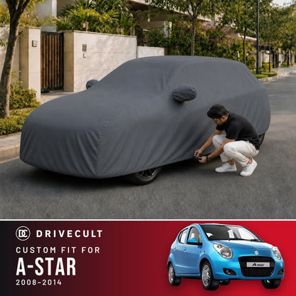 Maruti Suzuki A-Star 2008-2014 DriveCult Titan custom-fit waterproof car body cover
