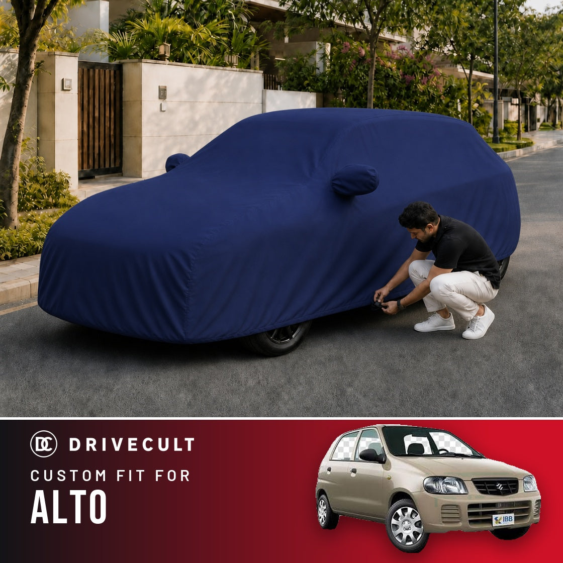 Maruti Suzuki Alto DriveCult Storm custom-fit waterproof car body cover