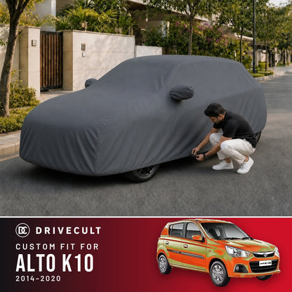 Maruti Suzuki Alto K10 2014-2020 DriveCult Titan custom-fit waterproof car body cover