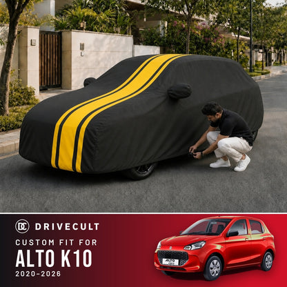 Maruti Suzuki Alto K10 2020-2026 DriveCult Blaze custom-fit waterproof car body cover