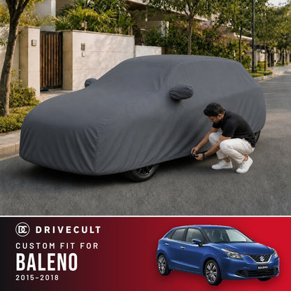 Maruti Suzuki Baleno 2015-2018 DriveCult Titan custom-fit waterproof car body cover