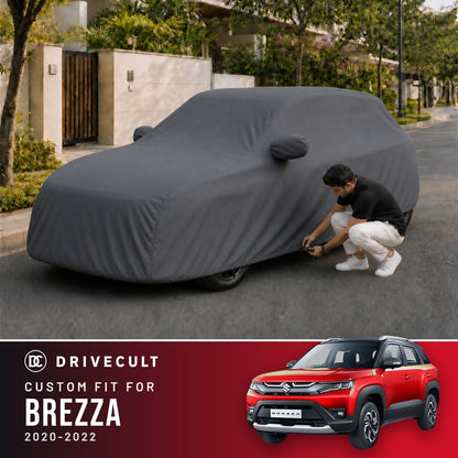 Maruti Suzuki Brezza 2020-2022 DriveCult Titan custom-fit waterproof car body cover