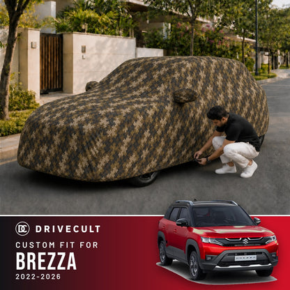 Maruti Suzuki Brezza 2022-2026 DriveCult Phantom custom-fit waterproof car body cover