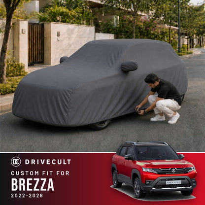 Maruti Suzuki Brezza 2022-2026 DriveCult Titan custom-fit waterproof car body cover