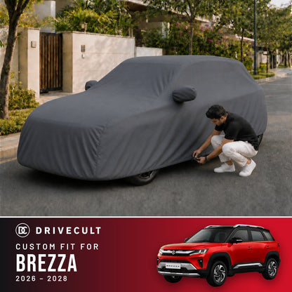 Maruti Suzuki Brezza 2026-2028 DriveCult Titan custom-fit waterproof car body cover