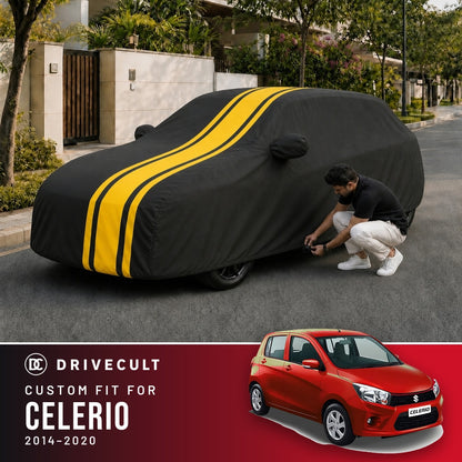 Maruti Suzuki Celerio 2014-2020 DriveCult Blaze custom-fit waterproof car body cover