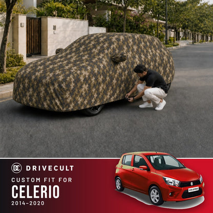 Maruti Suzuki Celerio 2014-2020 DriveCult Phantom custom-fit waterproof car body cover