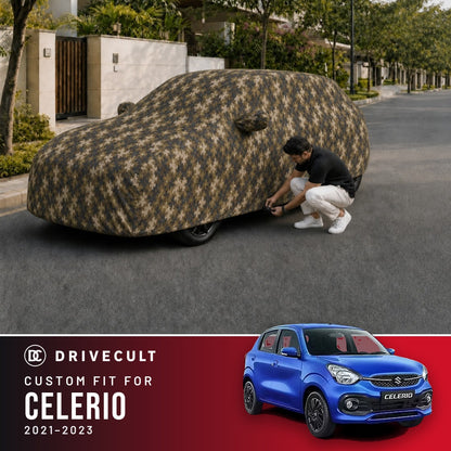 Maruti Suzuki Celerio 2021-2023 DriveCult Phantom custom-fit waterproof car body cover