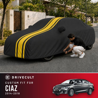 Maruti Suzuki Ciaz 2014-2018 DriveCult Blaze custom-fit waterproof car body cover