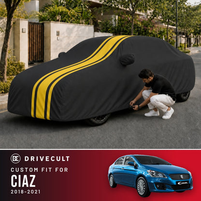 Maruti Suzuki Ciaz 2018-2021 DriveCult Blaze custom-fit waterproof car body cover