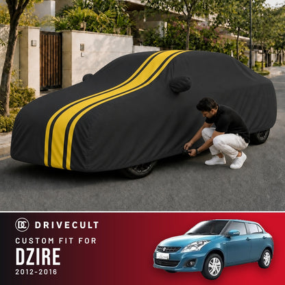 Maruti Suzuki Dzire 2012-2016 DriveCult Blaze custom-fit waterproof car body cover