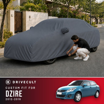 Maruti Suzuki Dzire 2012-2016 DriveCult Titan custom-fit waterproof car body cover