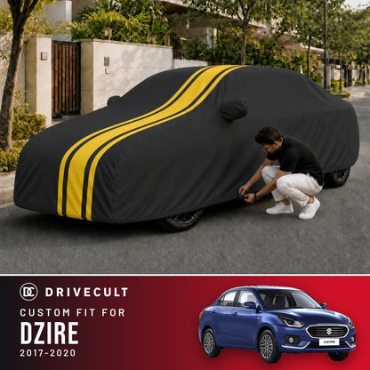 Maruti Suzuki Dzire 2017-2020 DriveCult Blaze custom-fit waterproof car body cover