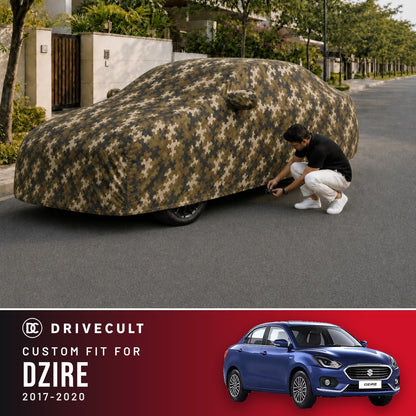 Maruti Suzuki Dzire 2017-2020 DriveCult Phantom custom-fit waterproof car body cover