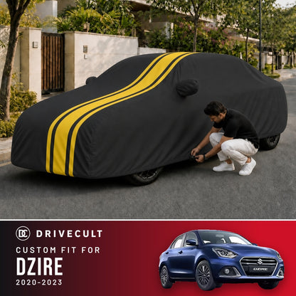 Maruti Suzuki Dzire 2020-2023 DriveCult Blaze custom-fit waterproof car body cover