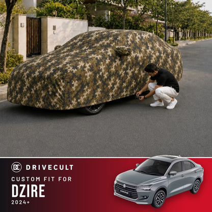 Maruti Suzuki Dzire 2024+ DriveCult Phantom custom-fit waterproof car body cover
