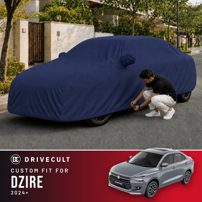 Maruti Suzuki Dzire 2024+ DriveCult Storm custom-fit waterproof car body cover