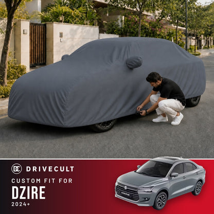 Maruti Suzuki Dzire 2024+ DriveCult Titan custom-fit waterproof car body cover