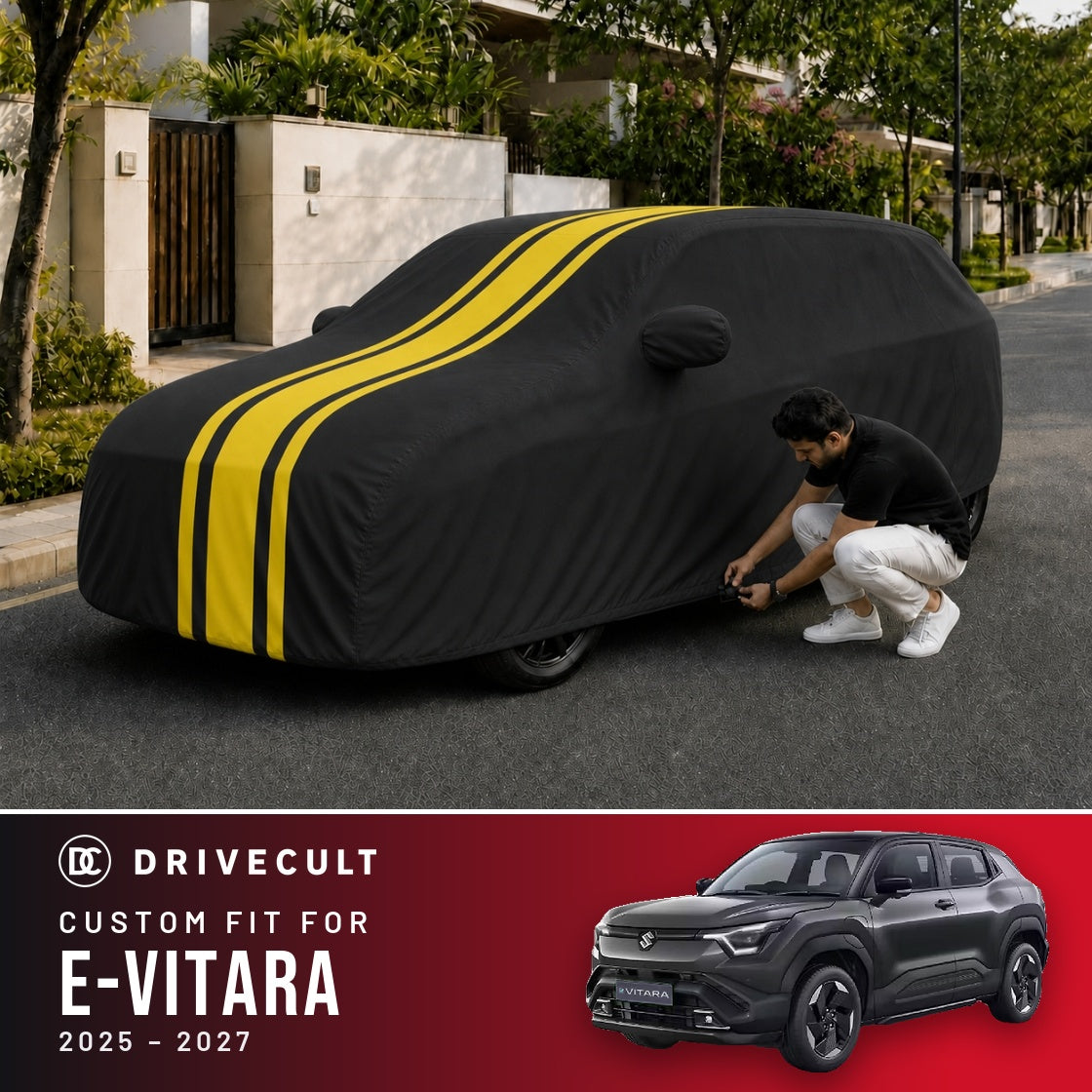 Maruti Suzuki e-Vitara DriveCult Blaze custom-fit waterproof car body cover