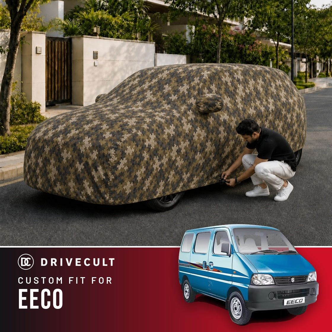 Maruti Suzuki Eeco DriveCult Phantom custom-fit waterproof car body cover