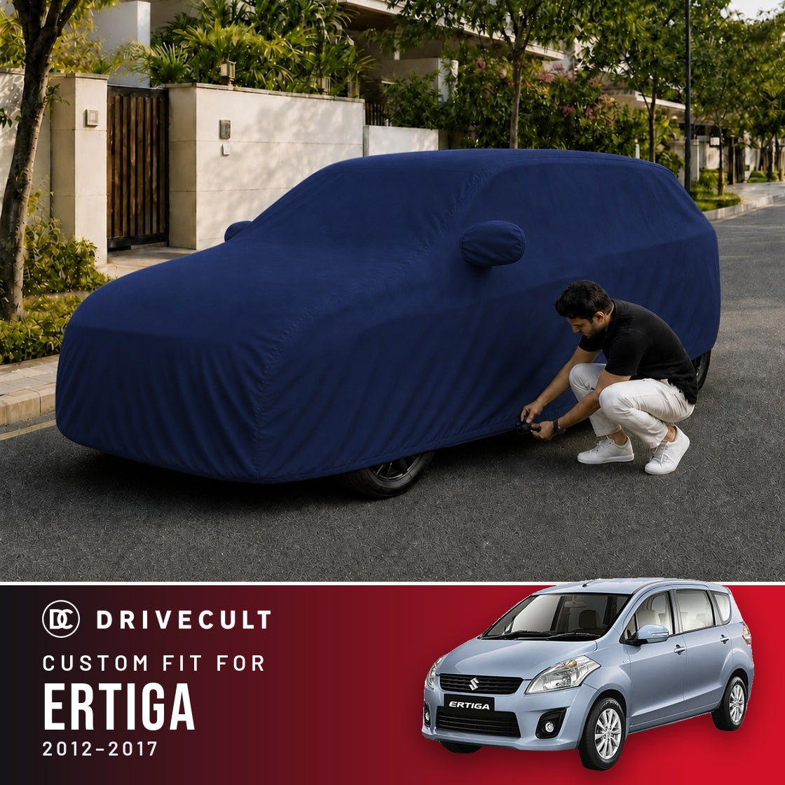 Maruti Suzuki Ertiga 2012-2017 DriveCult Storm custom-fit waterproof car body cover