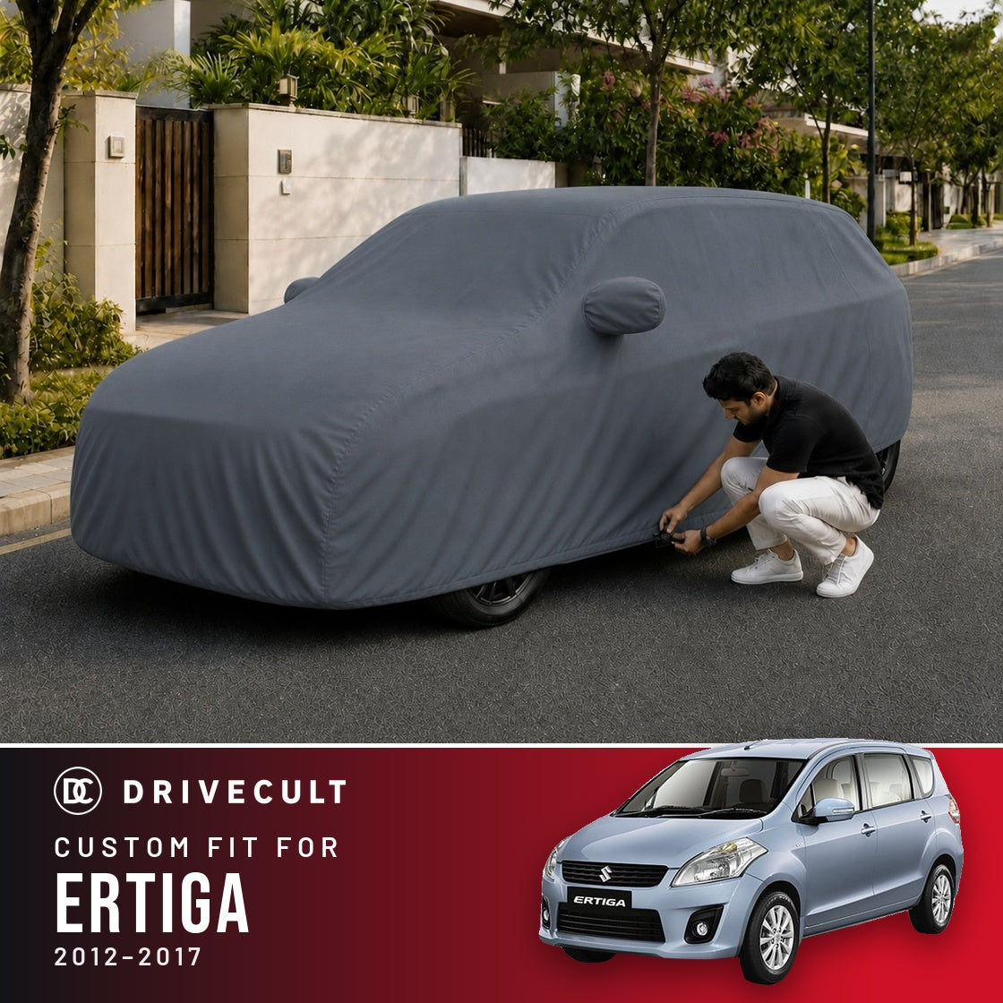 Maruti Suzuki Ertiga 2012-2017 DriveCult Titan custom-fit waterproof car body cover