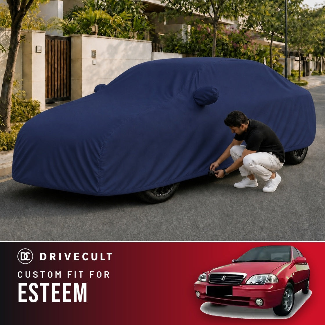 Maruti Suzuki Esteem DriveCult Storm custom-fit waterproof car body cover
