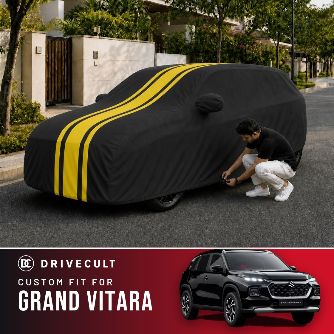Maruti Suzuki Grand Vitara DriveCult Blaze custom-fit waterproof car body cover