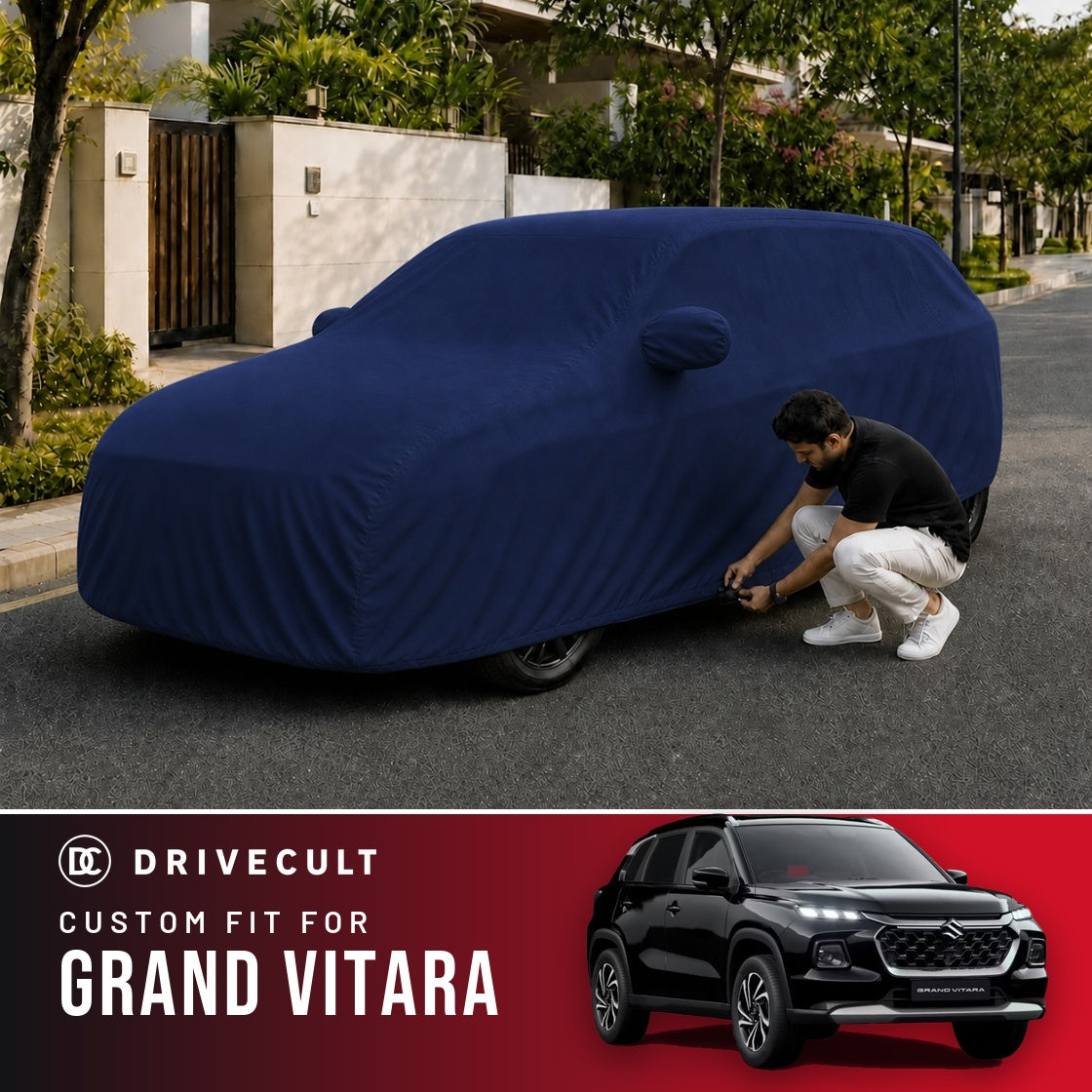 Maruti Suzuki Grand Vitara DriveCult Storm custom-fit waterproof car body cover