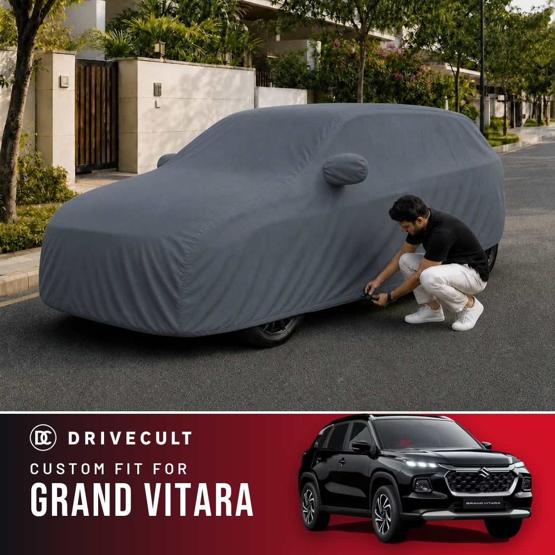 Maruti Suzuki Grand Vitara DriveCult Titan custom-fit waterproof car body cover