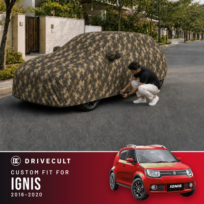 Maruti Suzuki Ignis 2016-2020 DriveCult Phantom custom-fit waterproof car body cover
