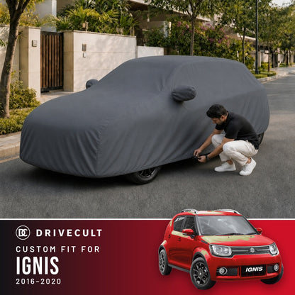 Maruti Suzuki Ignis 2016-2020 DriveCult Titan custom-fit waterproof car body cover