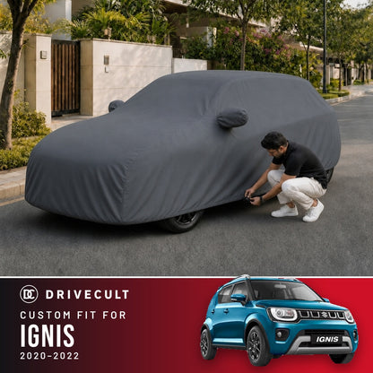 Maruti Suzuki Ignis 2020-2022 DriveCult Titan custom-fit waterproof car body cover