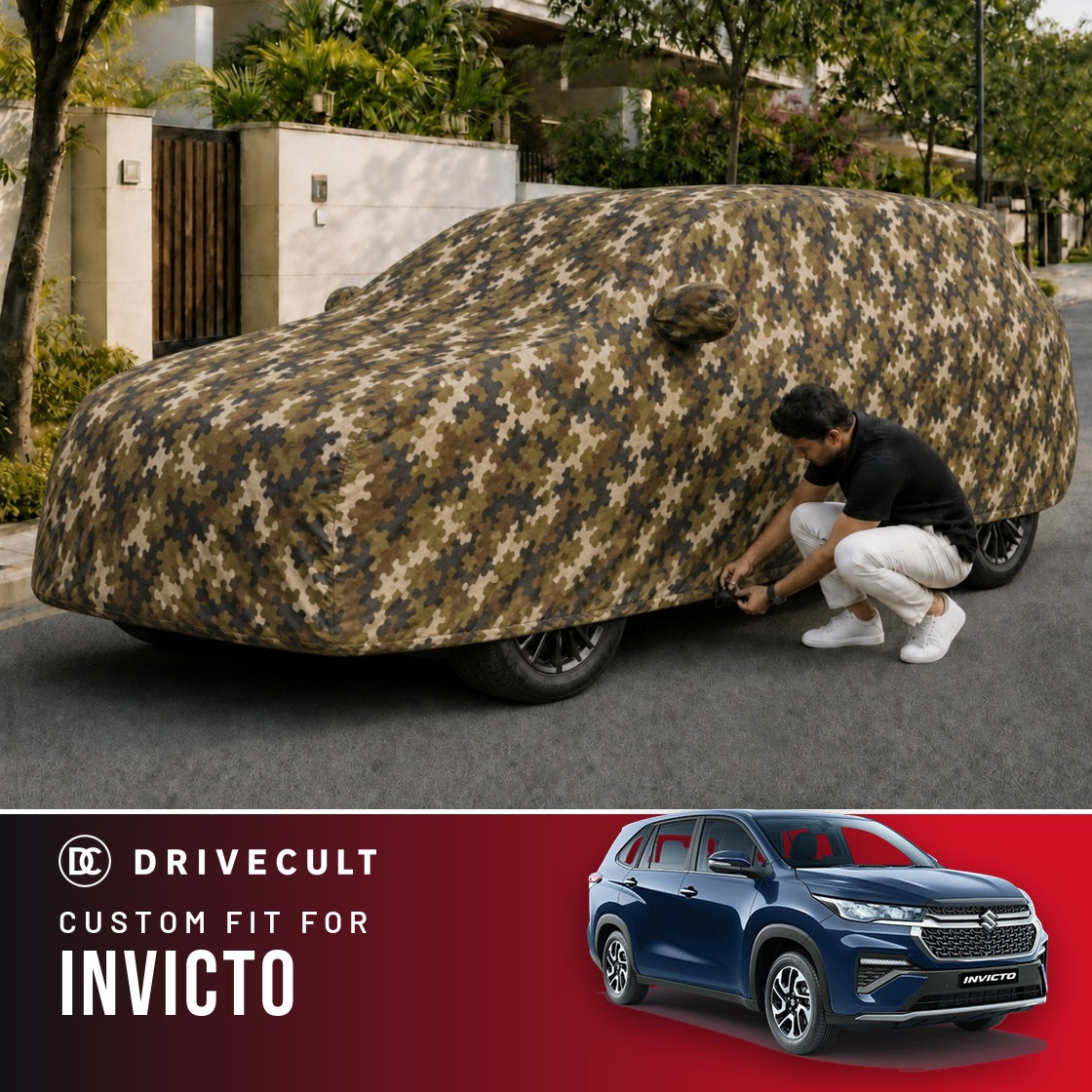 Maruti Suzuki Invicto DriveCult Phantom custom-fit waterproof car body cover