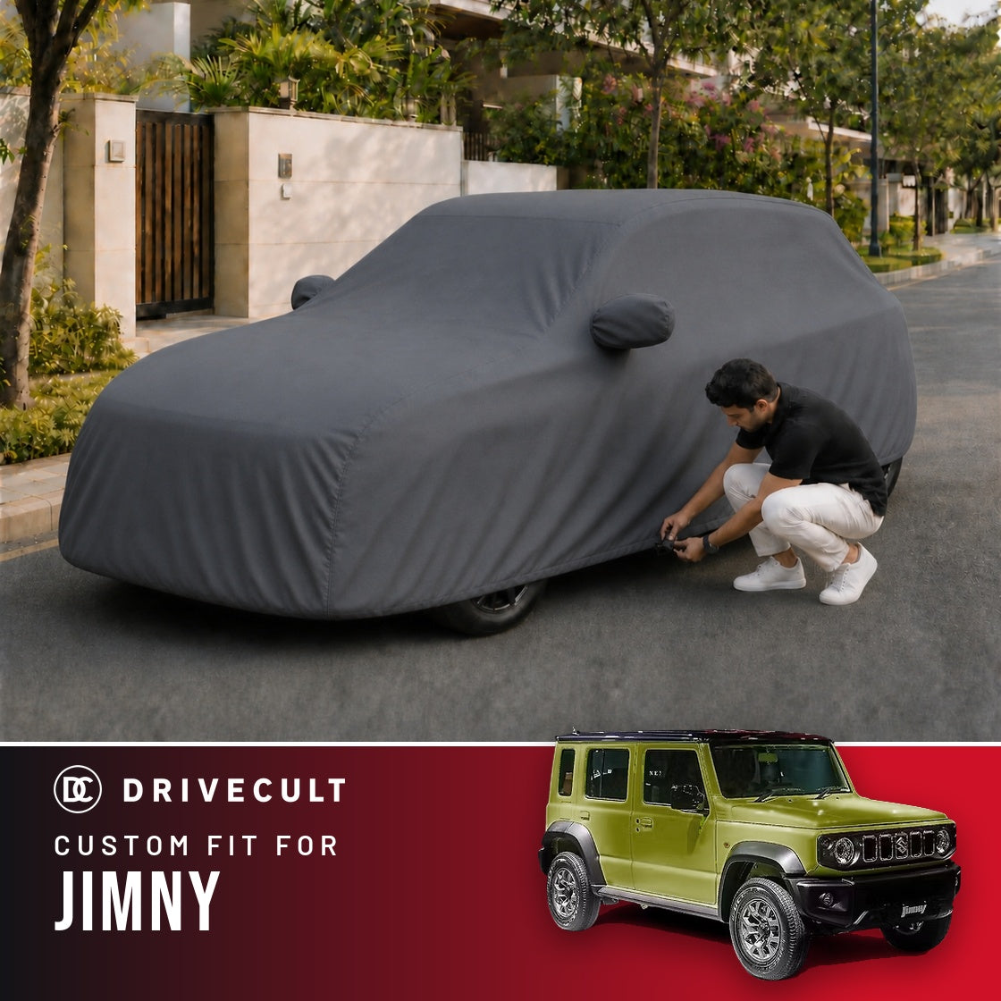 Maruti Suzuki Jimny DriveCult Titan custom-fit waterproof car body cover