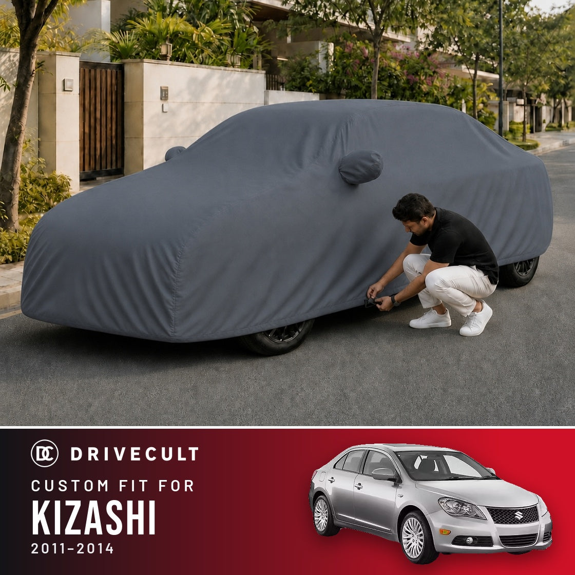 Maruti Suzuki Kizashi 2011-2014 DriveCult Titan custom-fit waterproof car body cover