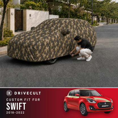 Maruti Suzuki Swift 2018-2022 DriveCult Phantom custom-fit waterproof car body cover