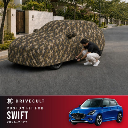 Maruti Suzuki Swift 2024-2027 DriveCult Phantom custom-fit waterproof car body cover