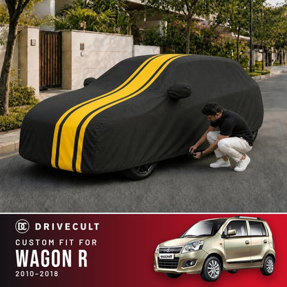 Maruti Suzuki Wagon R 2010-2018 DriveCult Blaze custom-fit waterproof car body cover