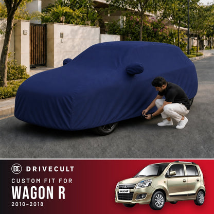 Maruti Suzuki Wagon R 2010-2018 DriveCult Storm custom-fit waterproof car body cover