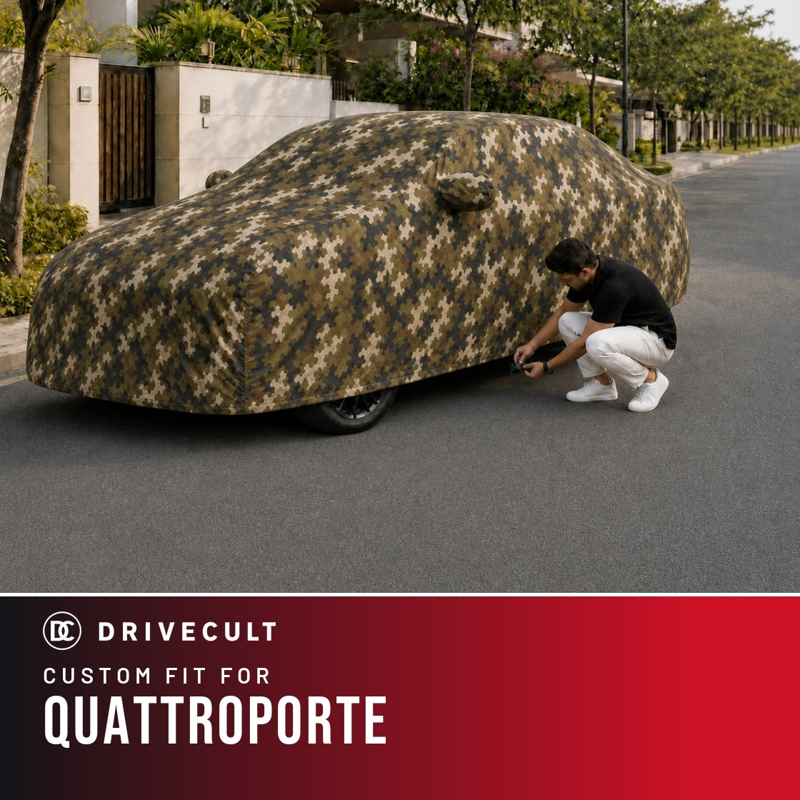 Maserati Quattroporte DriveCult Phantom custom-fit waterproof car body cover